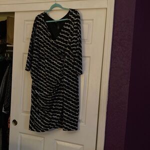 Lane Bryant Black and White Patterned Dress